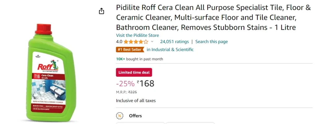 PidiliteRoffCeraCleanAllPurposeSpecialistTileFloorCeramicCleaner Pidilite+Roff+Cera+Clean+All+Purpose+Specialist+Tile,+Floor+&+Ceramic+Cleaner