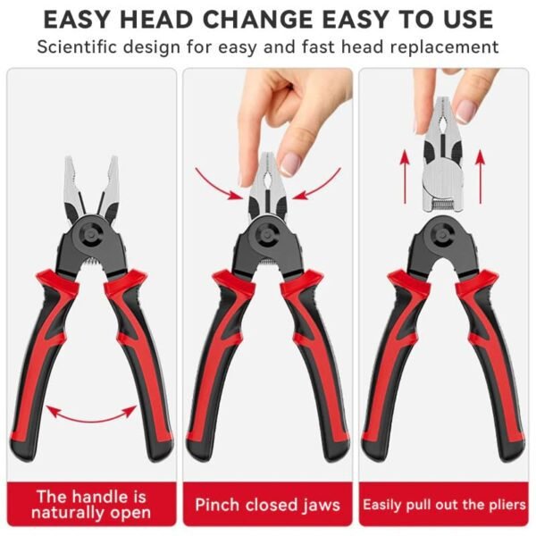 5 in 1 multifunctional Pliers Tool Kit With 5 Interchangeable Heads