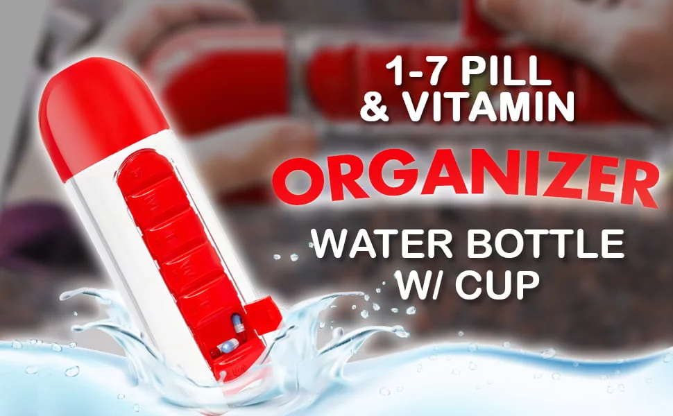 Water Bottle with Pill Holder